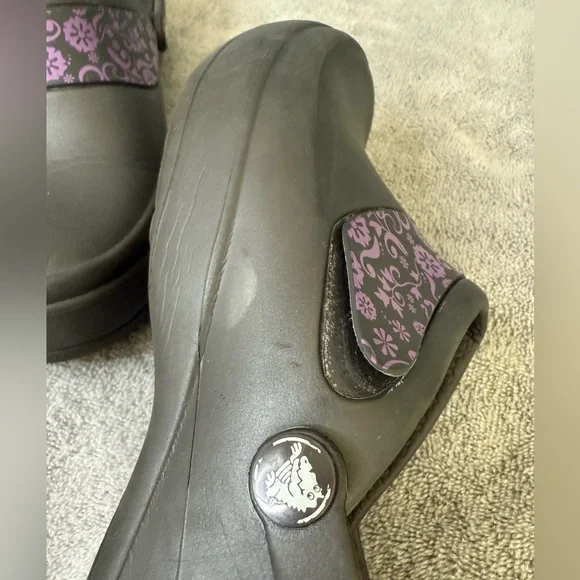 Crocs Mercy Floral Work Clogs Womens Size‎ 10 purple floral band - Picture 9 of 11